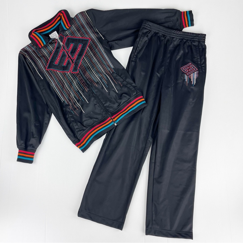VTG Enyce Sean Combs Two Piece Black Track Suit Jacket Pants Youth 10 12